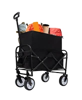 Collapsible Utility Wagon Cart - 225lb Capacity - Black