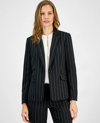Kasper Women's Pinstriped One-Button Blazer, Regular & Petite