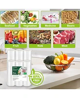 Bonsenkitchen Vacuum Sealer Rolls Bags, 6 Pack 3 Rolls 11" x 20' + 3 Rolls 8" x 20' Commercial Grade Bpa Free Bag Rolls, Durable Customized