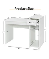 Compact Computer Desk with Drawer and Cpu Stand