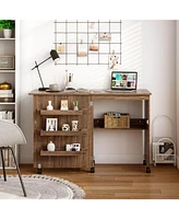 Folding Sewing Craft Table Shelf Storage Cabinet Home Furniture