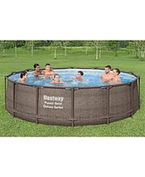 Bestway Power Steel 14' x 42" Above Ground Outdoor Swimming Pool Set with Pump