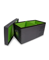 Xbox Series X Logo Collapsible Storage Bin Chest with Lid | Fabric Basket Container with Handles, Cubby Cube Closet Organizer | Video Game Gifts And C