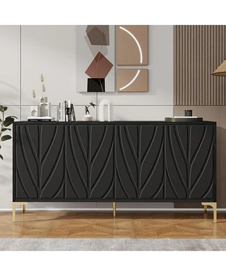 Modern Black Sideboard Buffet Cabinet - 60"