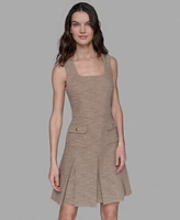 Karl Lagerfeld Paris Women's Knit Tweed Fit & Flare Dress