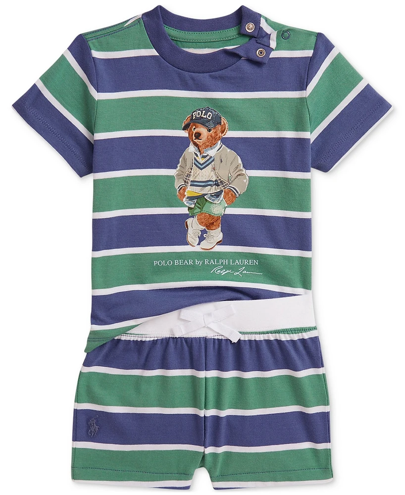 Polo Ralph Lauren Baby Boys Bear Tee & Shorts Set