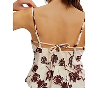 Free People Women's Susie Printed V-Neck Sleeveless Top