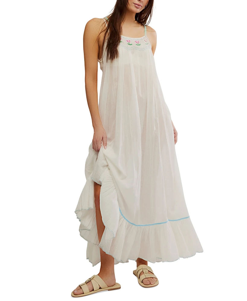 Free People Women's Tip Toeing Tulip Cotton Maxi Dress