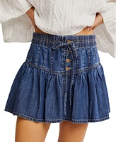 Free People Women's Roselle Denim Mini Skirt