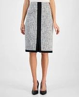 Kasper Women's Tweed Split-Seam Skirt, Regular & Petite