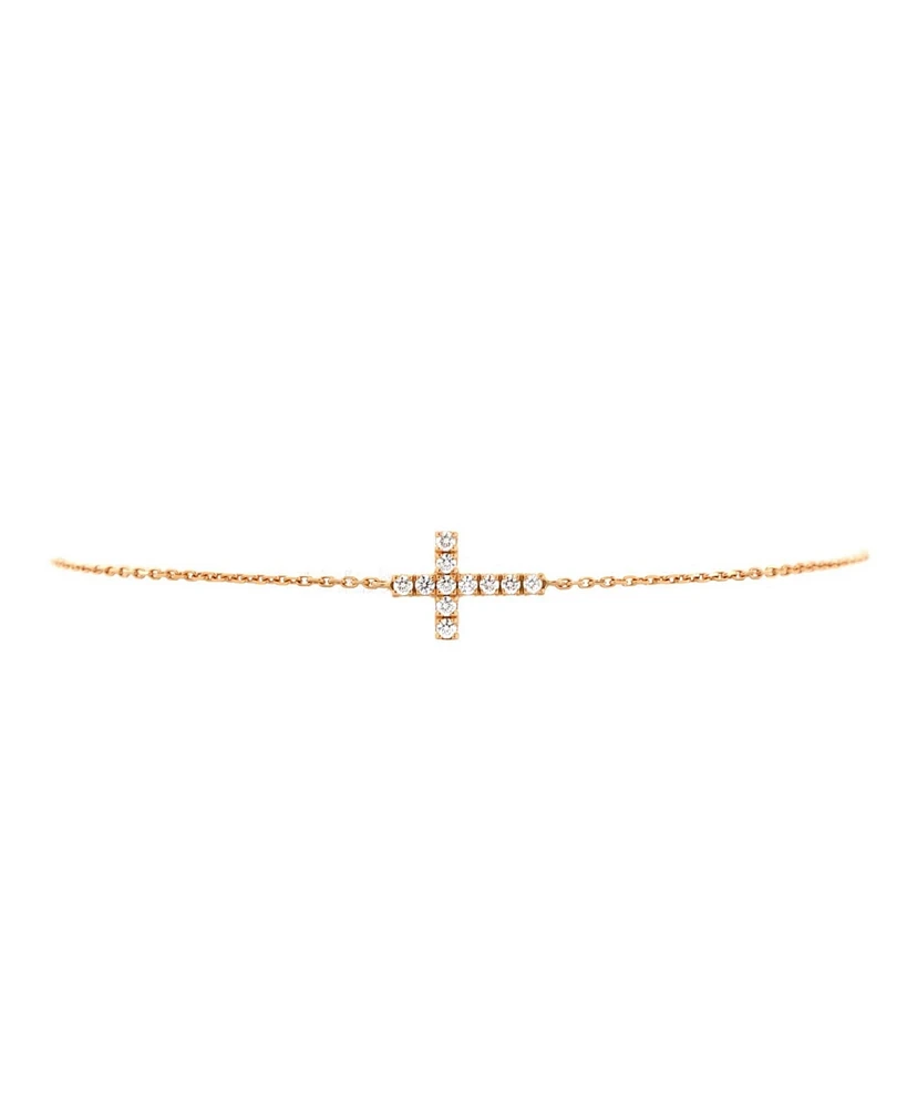 Pre-Owned Cartier Symbols Cross Bracelet 18K Rose Gold with Diamonds