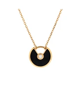Pre-Owned Cartier Xs Amulette de Cartier Pendant Necklace 18K Rose Gold with Onyx and Diamond