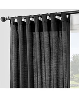 Tan Rustic Weave Sheer Linen Curtains (2 Panels) Rod Pocket Window and Drapes, 50 W X 108 L