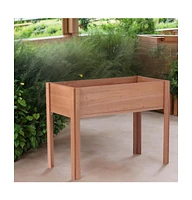 Elevated Wooden Planter Box for Outdoor Gardening