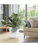 18" Metal Tapered Planter - Burnished White