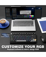 Yunzii AL75 Wireless Mechanical Gaming Keyboard,Full Aluminum Cnc,75% Layout,Bt/2.4G/Wired,Hot Swap,Creamy Switches,Tkl Gasket,Rgb Backlight,Programma