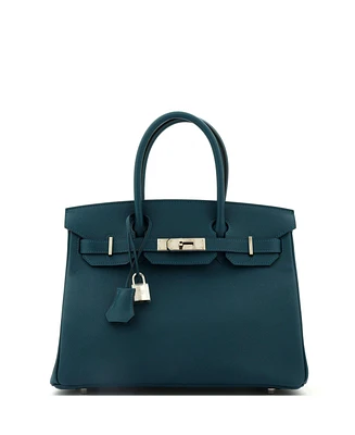 Pre-Owned Hermes Birkin Handbag Epsom with Palladium Hardware