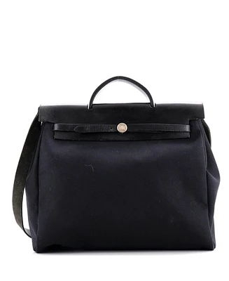 Pre-Owned Hermes 39 Herbag Zip Leather and Toile