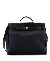 Pre-Owned Hermes 39 Herbag Zip Leather and Toile