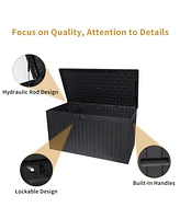 230 Gallon Resin Outdoor Deck Box - Waterproof & Lockable