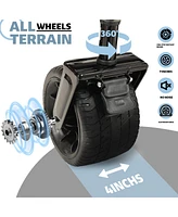 Collapsible Folding Wagon, 480lb, All-Terrain Wheels, Black