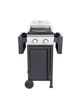 2-Burner Propane Bbq Grill with Pizza Box & Foldable Table