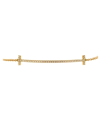 Pre-Owned Tiffany & Co. Medium T Smile Chain Bracelet 18K Gold with Diamonds