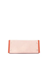 Pre-Owned Hermes Kelly 28 Handbag Quadrille Canvas and Orange Swift with Palladium Hardware