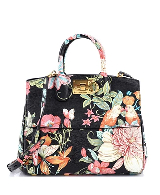 Pre-Owned Salvatore Ferragamo Small Studio Satchel Printed Leather