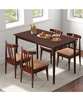48 Inches Mid Century Dining Table for 4 with Rubber Wood Legs