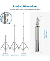 Neewer 79"/2m Stainless Steel Light Stand, Spring Cushioned Heavy Duty Photography Tripod Stand with 1/4” to 3/8” Universal Screw A