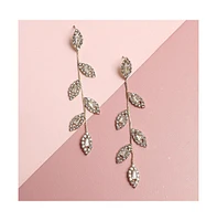 Sohi Gold-Plated Contemporary Drop Earring With Pearls