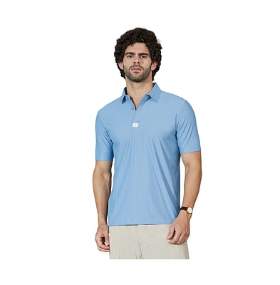 Campus Sutra Men's Powder Blue Seamless Waffle Polo T-Shirt