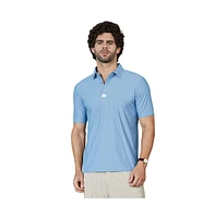 Campus Sutra Men's Powder Blue Seamless Waffle Polo T-Shirt