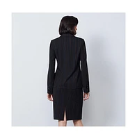 Etcetera Women's Colorful Black with Pinstripes Blazer Conversation