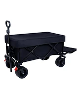 Foldable Wagon with Tailgate, Cover, 400LBS
