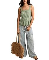 Lucky Brand Women's Embroidered Cotton Sleeveless Top