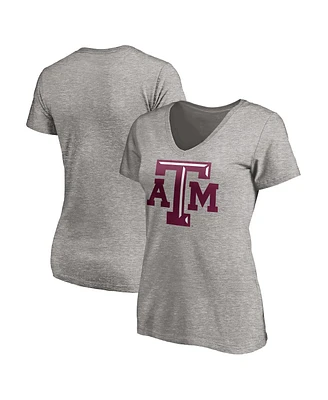 Fanatics Women's Gray Texas A&M Aggies Primary Logo V-Neck T-Shirt