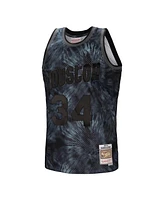 Mitchell & Ness Men's Hakeem Olajuwon Black Houston Rockets Hardwood Classics 1993/94 Tie-Dye Swingman Jersey