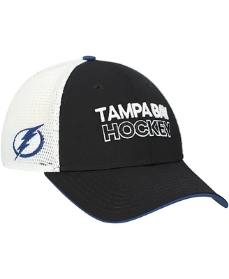 Fanatics Men's Black/White Tampa Bay Lightning Authentic Pro Rink Alternate Trucker Adjustable Hat
