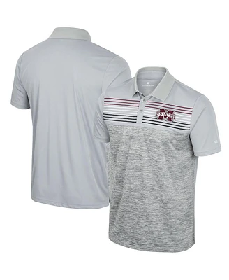 Colosseum Men's Gray Mississippi State Bulldogs Cybernetic Polo Shirt
