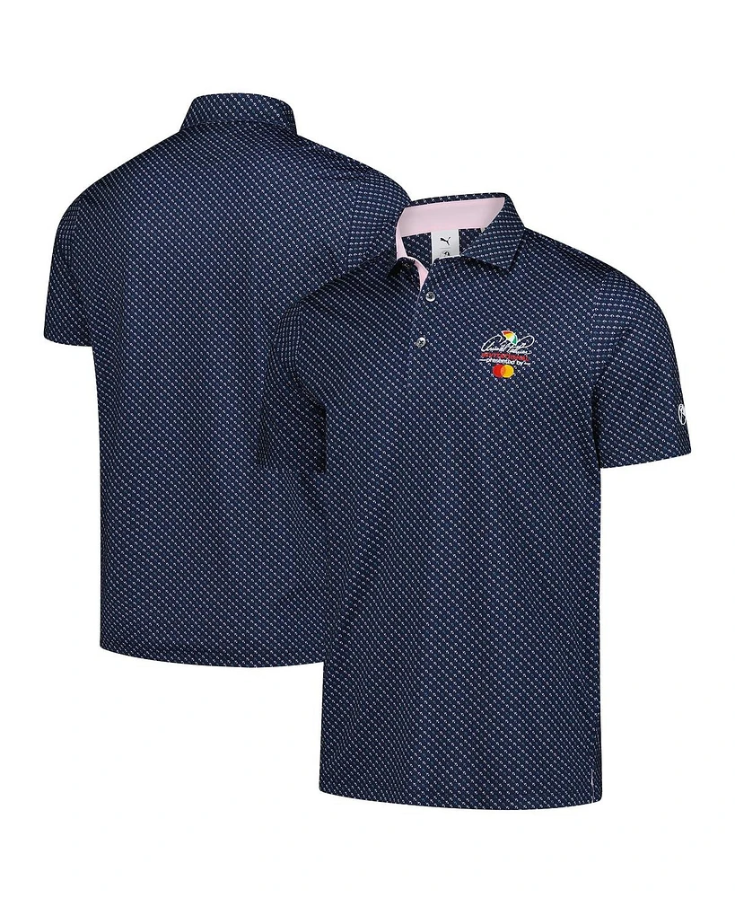 Puma Men's Navy Arnold Palmer Invitational Micro Umbrellas Polo Shirt