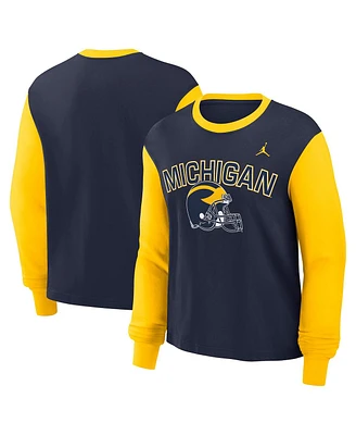Nike Women's College Navy Michigan Wolverines Boxy Long Sleeve T-Shirt