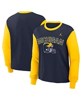 Nike Women's College Navy Michigan Wolverines Boxy Long Sleeve T-Shirt
