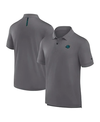 Fanatics Men's Heather Gray Miami Dolphins Front Office Move Mono Polo Shirt