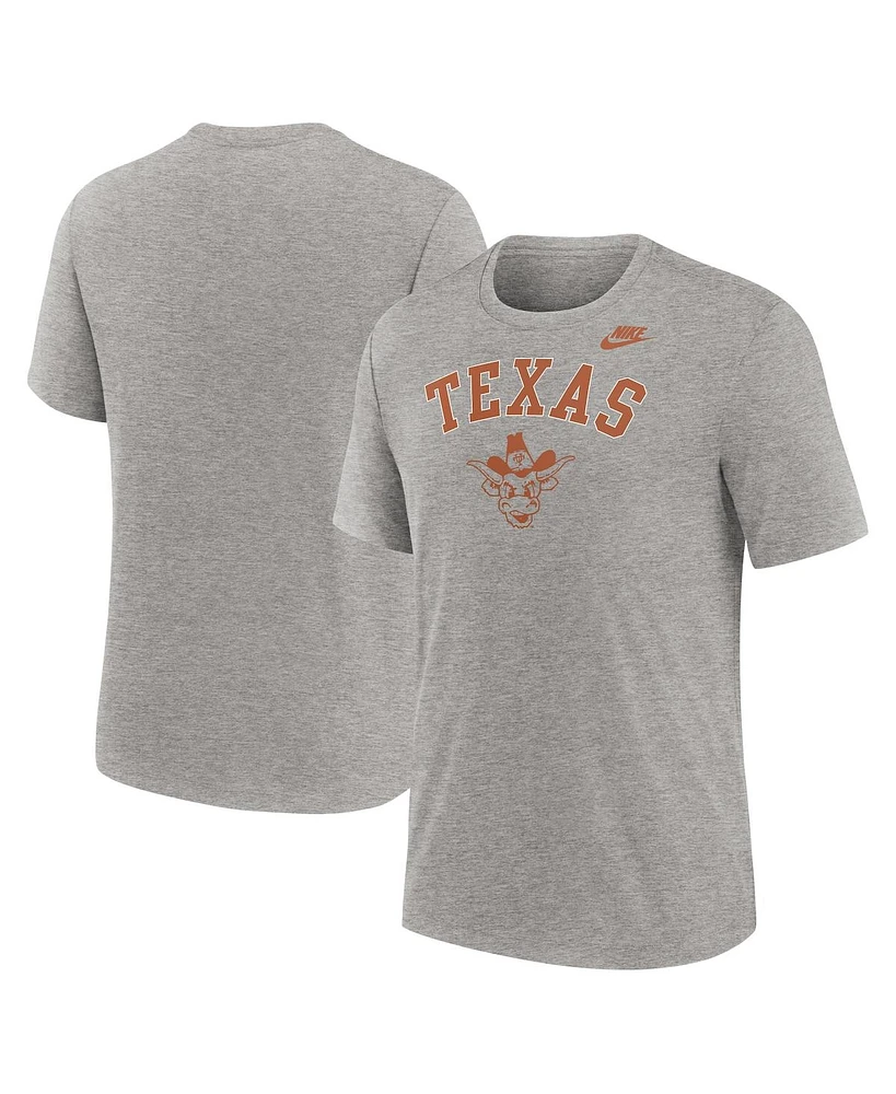 Nike Men's Heather Gray Texas Longhorns Legacy Arch Tri-Blend T-Shirt
