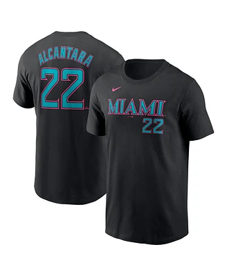 Nike Men's Sandy Alcantara Black Miami Marlins 2025 City Connect Fuse Name Number T-Shirt
