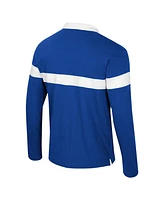 Colosseum Men's Royal Pitt Panthers Too Cool for School Long Sleeve Polo Shirt