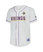 Starter Men's White Minnesota Vikings Relay Full-Button Baseball Jersey