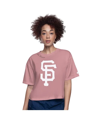 Starter Women's Pink San Francisco Giants Play the Ball Boxy Cropped T-Shirt